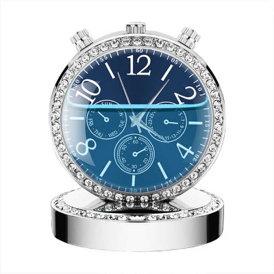 Picture of Car Air Freshener With Clock - Practical And Scented Solution for Your Vehicle (Golden & Silver)