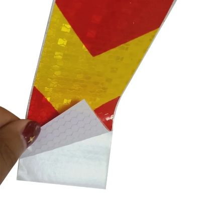 Picture of Reflective Adhesive Tape Sticker Arrow Reflective Tape Safety Caution Warning For Truck Motorcycle Bicycle Car Styling ( Yellow & Red)