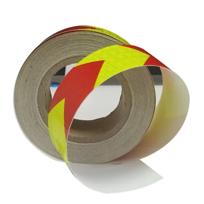 Picture of Reflective Adhesive Tape Sticker Arrow Reflective Tape Safety Caution Warning For Truck Motorcycle Bicycle Car Styling ( Yellow & Red)