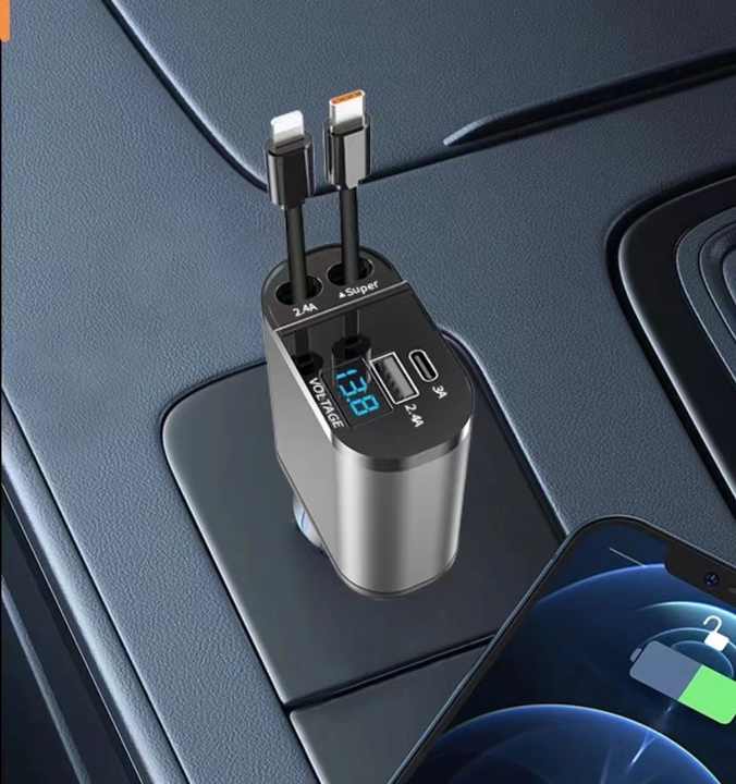 Picture of 120W Super-Fast Car Charger – 4-in-1 Multi-Device Charging