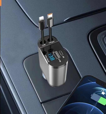 Picture of 120W Super-Fast Car Charger – 4-in-1 Multi-Device Charging