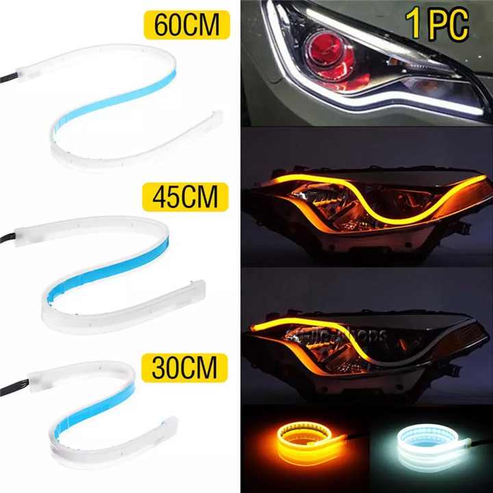 Picture of Car LED Strip Lights Flexible LED Headlight Strips 2PCS 60cm/24inch
