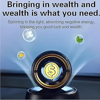 Picture of Solar Car Air Freshener Car Lucky Ornaments And Aroma Diffuser, Rotating Solar Powered Car Aromatherapy