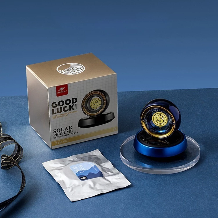 Picture of Solar Car Air Freshener Car Lucky Ornaments And Aroma Diffuser, Rotating Solar Powered Car Aromatherapy