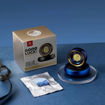 Picture of Solar Car Air Freshener Car Lucky Ornaments And Aroma Diffuser, Rotating Solar Powered Car Aromatherapy