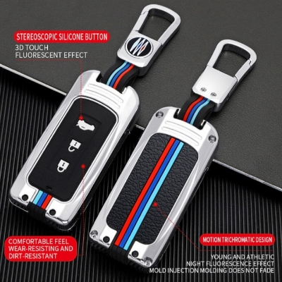 Picture of Key Case Cover Fit for Mitsubishi Outlander Sport Eclipse Key case Keyshell Accessories Protector 3 Button Black