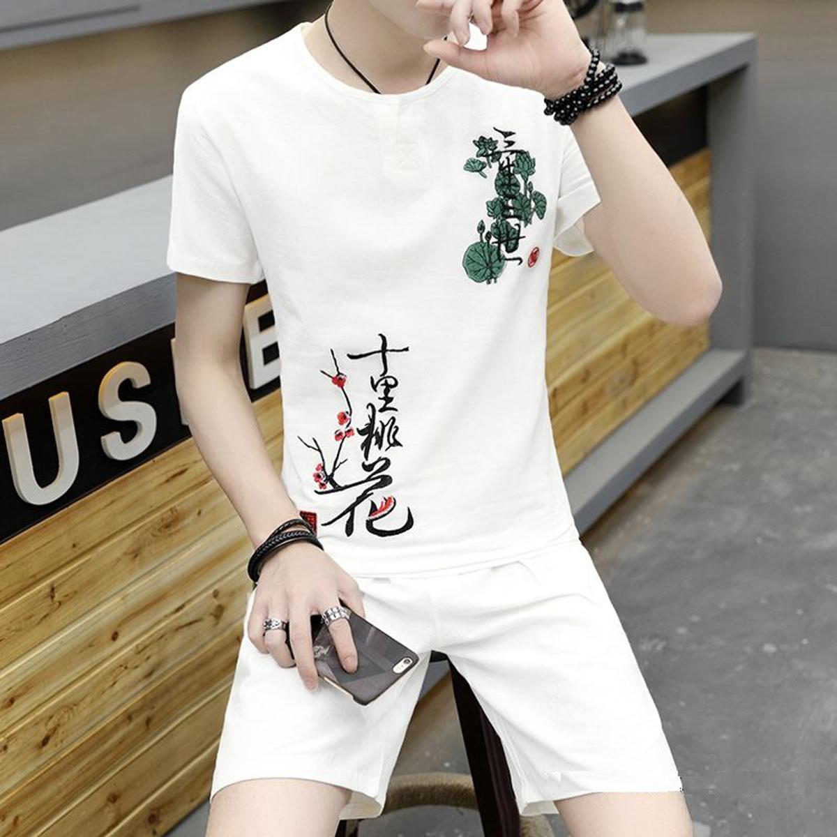 Picture of Casual Men's T-Shirt - White - Half Sleeve Round Neck - Comfortable to Wear in Summer Season