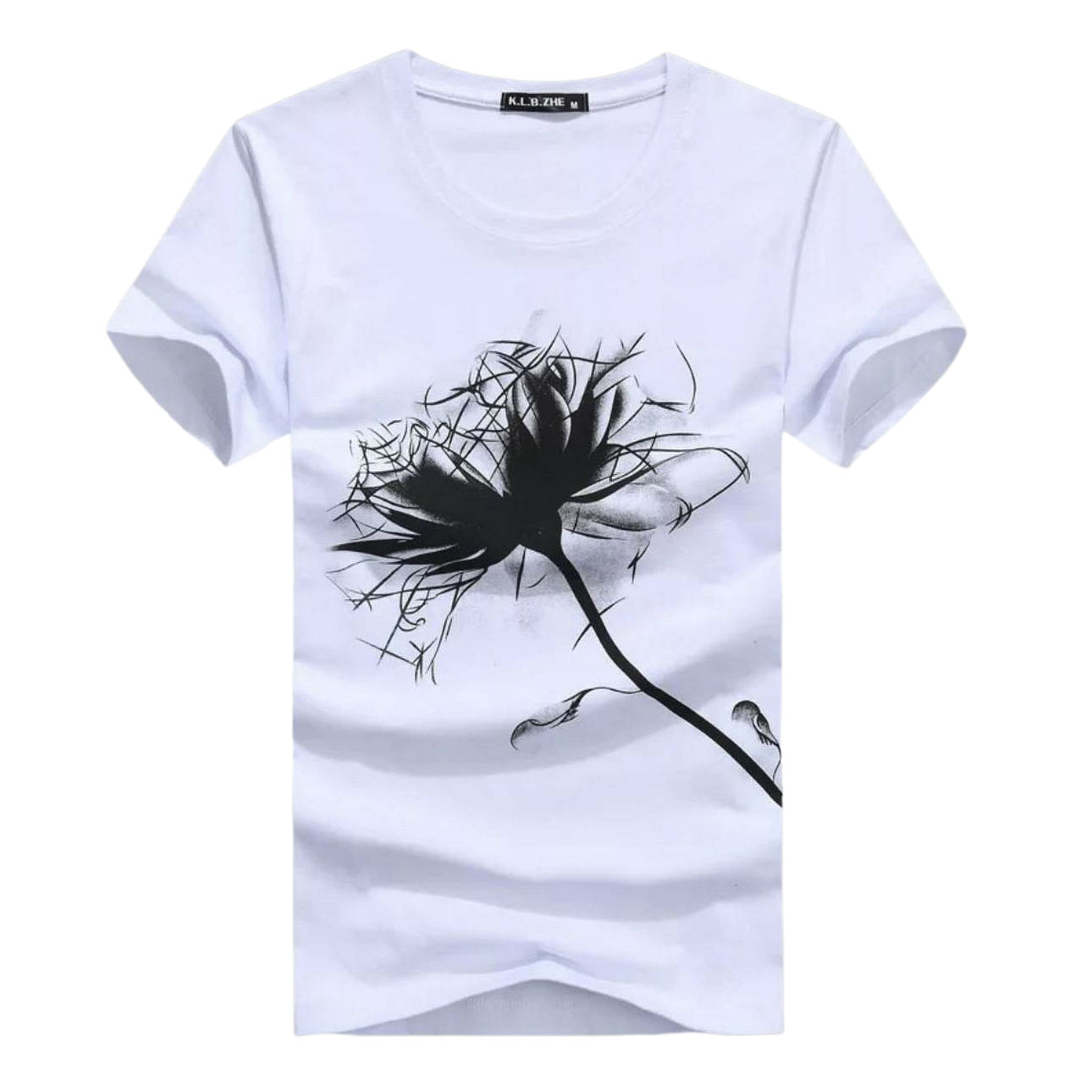 Picture of Poly Cotton Casual T-Shirt For Men - White - Tshirt For Men