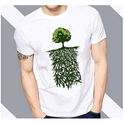 Picture of Poly Cotton Casual T-shirt for Men - White - Genji