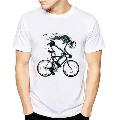 Picture of Poly Cotton Casual T-shirt for Men - White - T Shirt