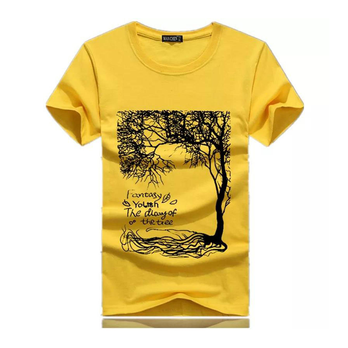 Picture of Poly-Cotton Casual T-shirt for Men - Yellow - T-Shirt For Men
