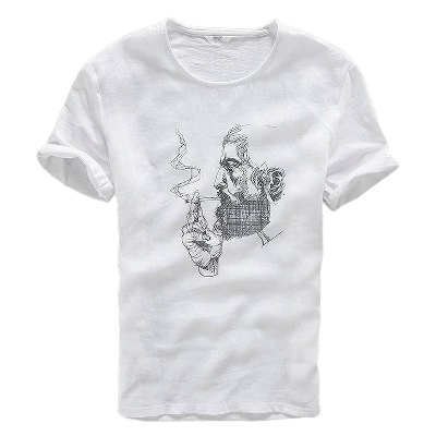 Picture of Poly-Cotton Casual T-shirt for Men - White
