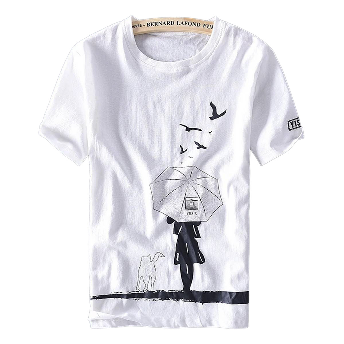 Picture of Poly-Cotton Casual T-shirt for Men - White - Genji