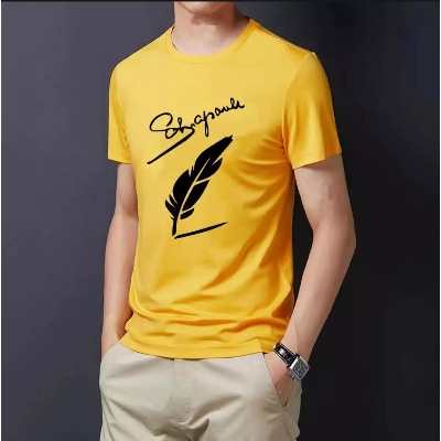 Picture of Casual Men's T-Shirt - Red & White - Half Sleeve Round Neck - Comfortable to Wear in Summer Season