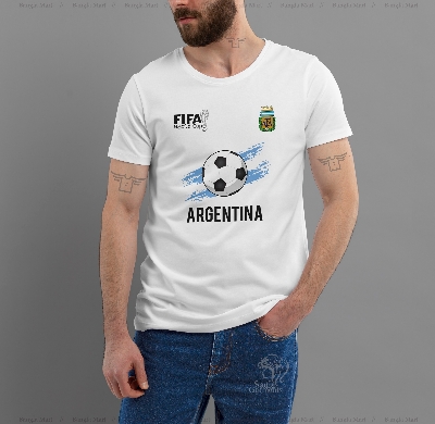 Picture of argentina t shirt -half hata  jersey Smart Tshirt For Men - T Shirt For Man - T Shirt