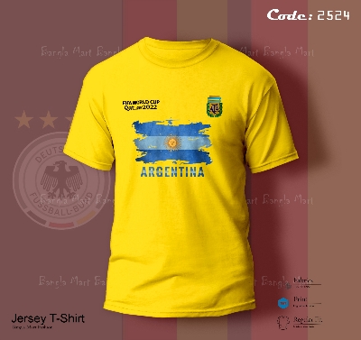 Picture of argentina comfortable jersey t shirt - half hata t shirt
