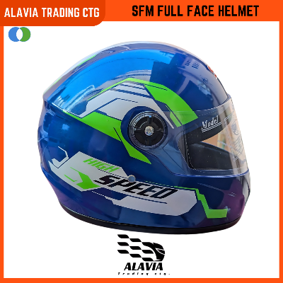 SFM 360V High-Speed Full Face Bike Helmet – Stay protected in style with this aerodynamic helmet featuring a durable ABS shell and striking red & white graphics. Designed for comfort, safety, and high-speed rides.