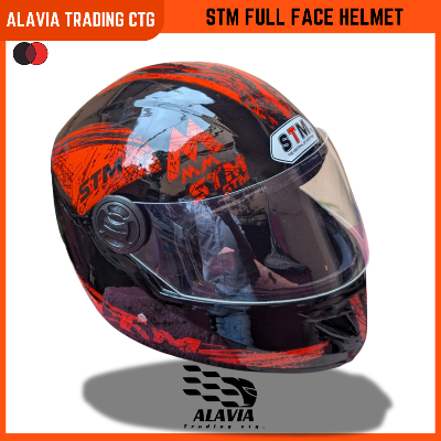 STM Full Face Motorcycle Helmet – Black & Red Stylish  New STM  Graphics  for Men & Women