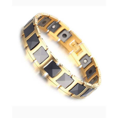 Picture of Ceramic Gold Tungsten Magnetic Therapy Bracelet 074