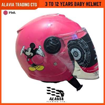 Open Face Stylish Leather Bike Helmet With Visor For Men And Women - Black & Blue