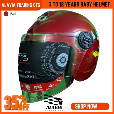 STM Baby Bike Helmet for Kids (3–12 Years) – Boys & Girls Safety Cycling Helmet – Red