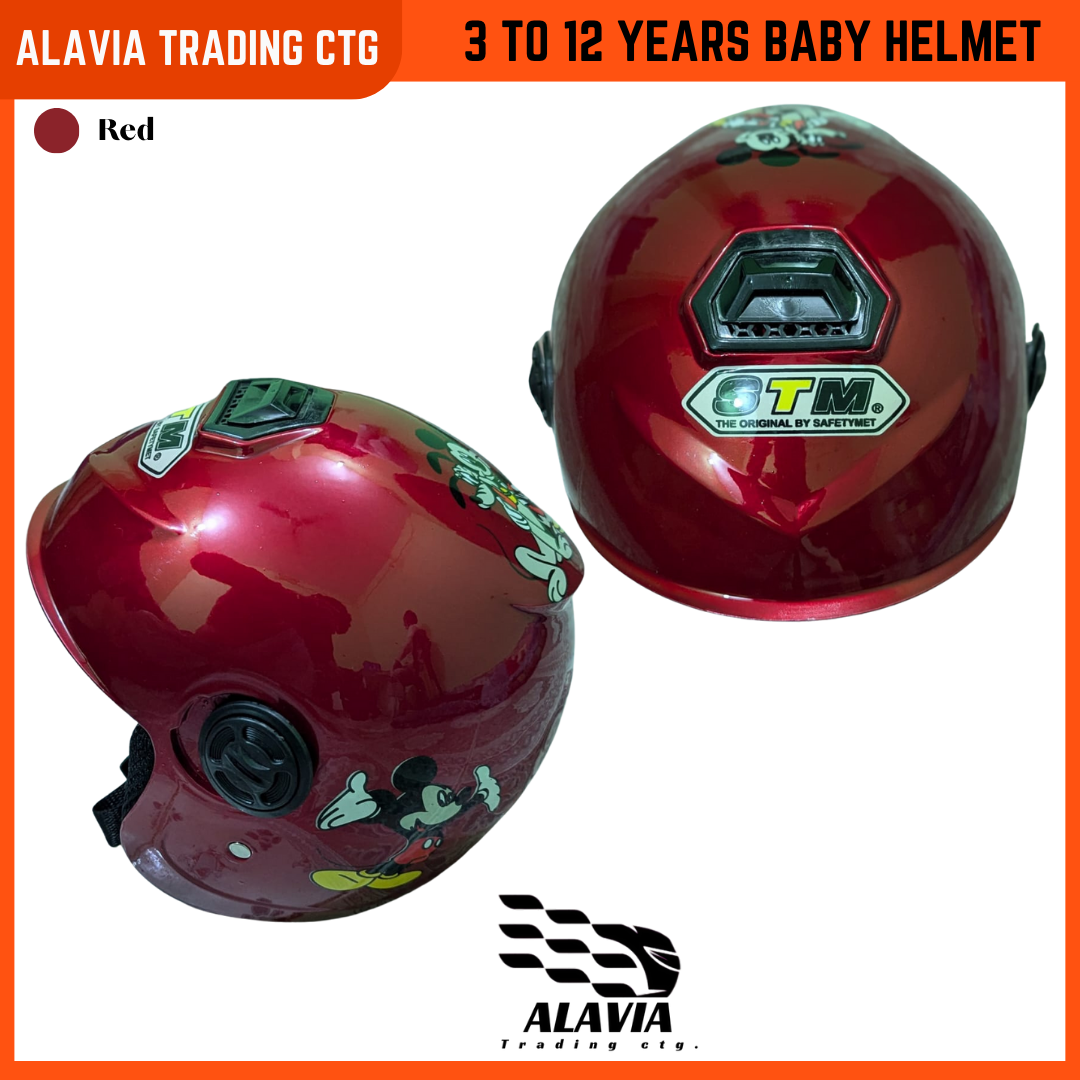 STM Baby Bike Helmet for Kids (3–12 Years) – Boys & Girls Safety Cycling Helmet – Red