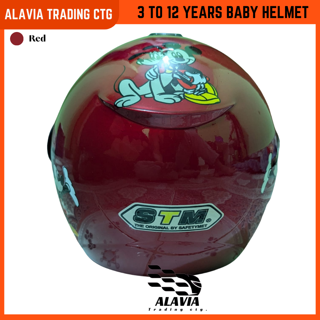STM Baby Bike Helmet for Kids (3–12 Years) – Boys & Girls Safety Cycling Helmet – Red