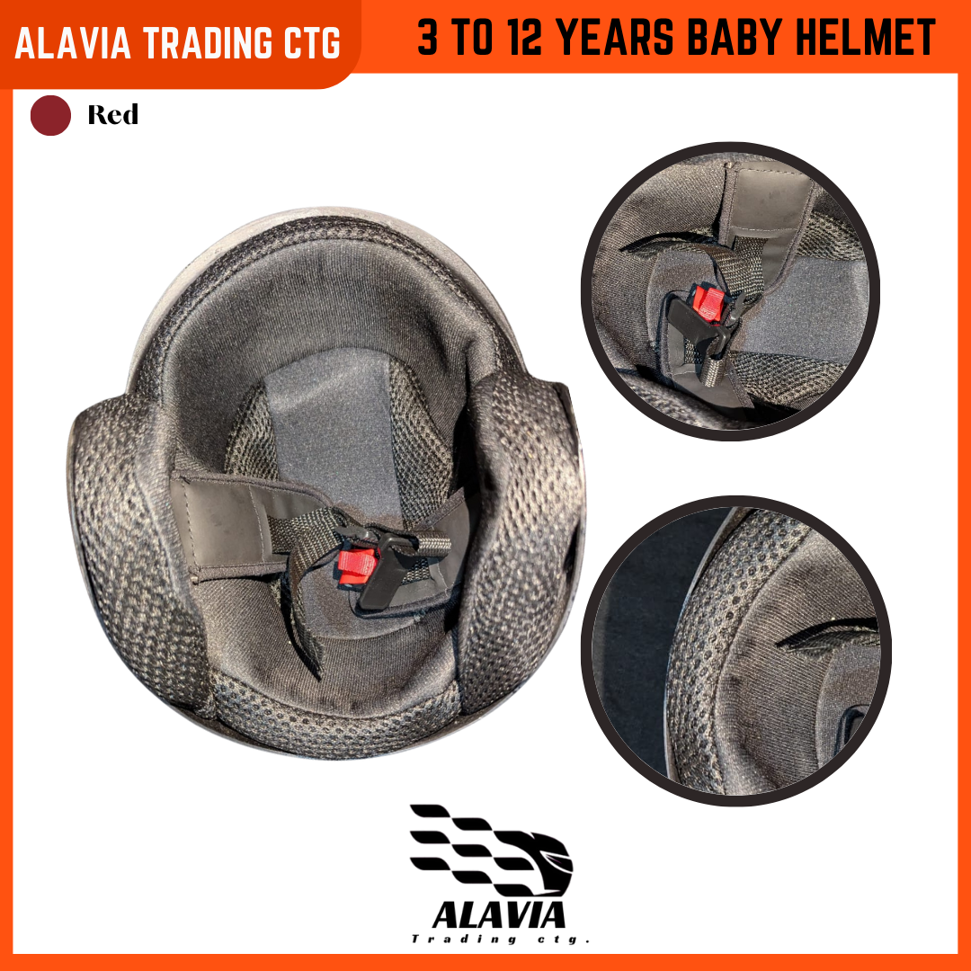 STM Baby Bike Helmet for Kids (3–12 Years) – Boys & Girls Safety Cycling Helmet – Red