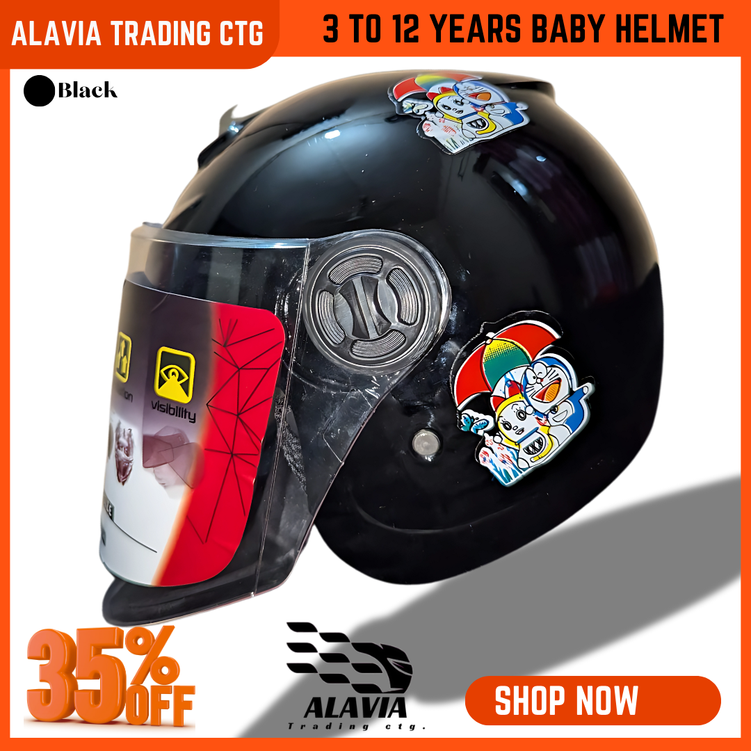 Baby Bike  Helmet for Kids (3–12 Years) – Boys & Girls Safety Cycling Helmet – Black