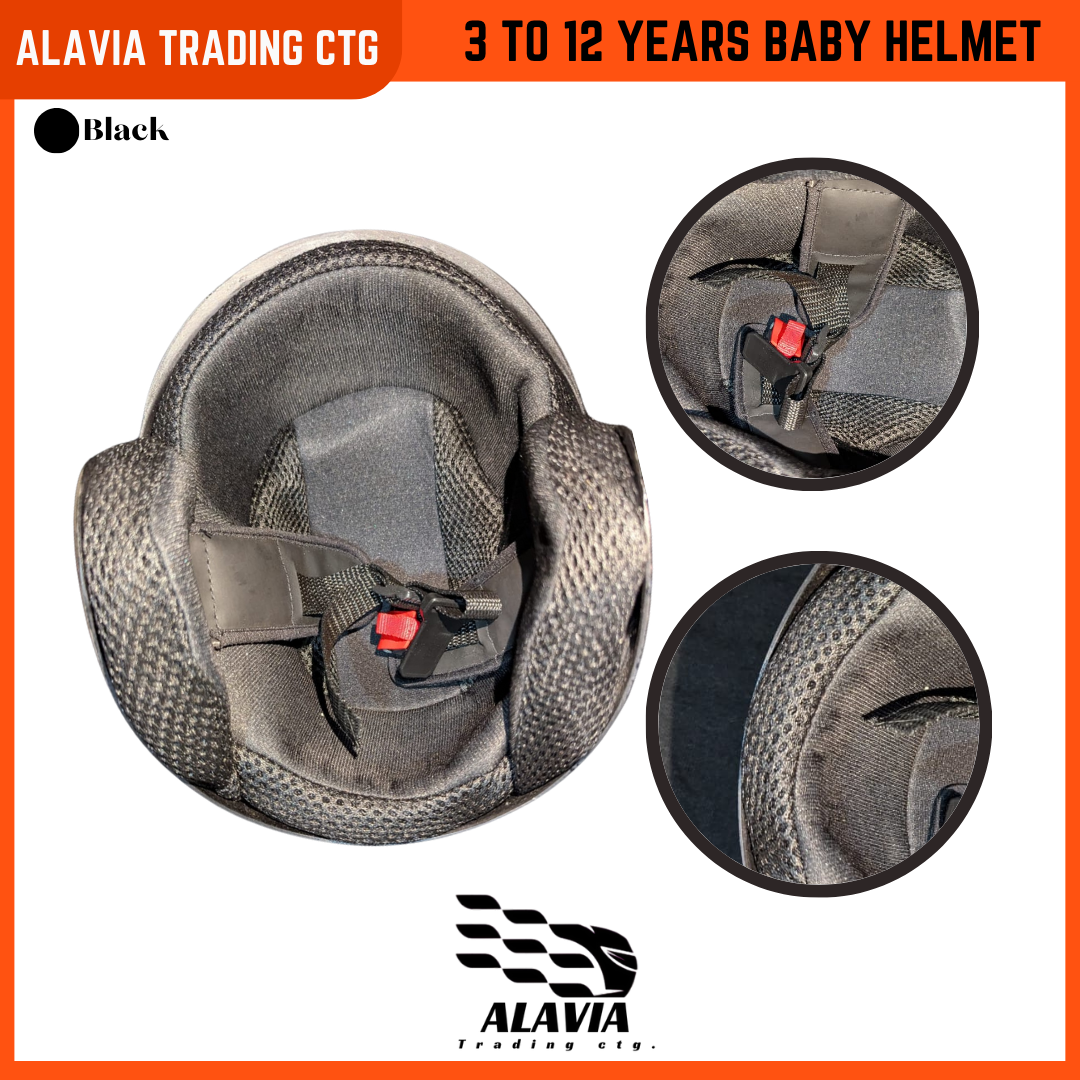 Baby Bike  Helmet for Kids (3–12 Years) – Boys & Girls Safety Cycling Helmet – Black