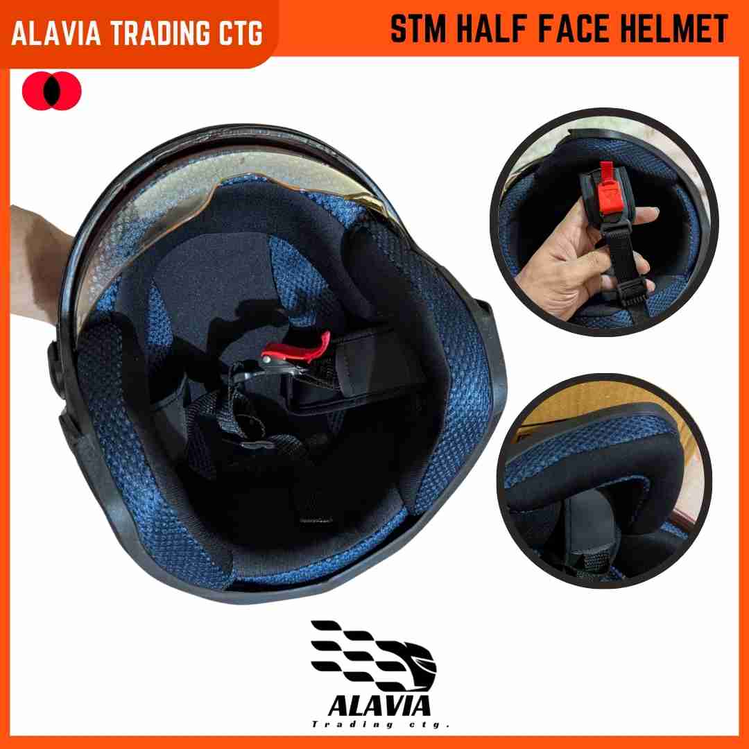STM  Half face Premium Motorcycle Helmet High-Quality for Men & Women –Red