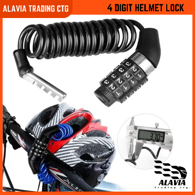 Universal Helmet Lock – 4-Digit Combination Anti-Theft Cable | Password Lock for Motorcycle, Bicycle, Scooter, and E-Bike | Portable & Secure