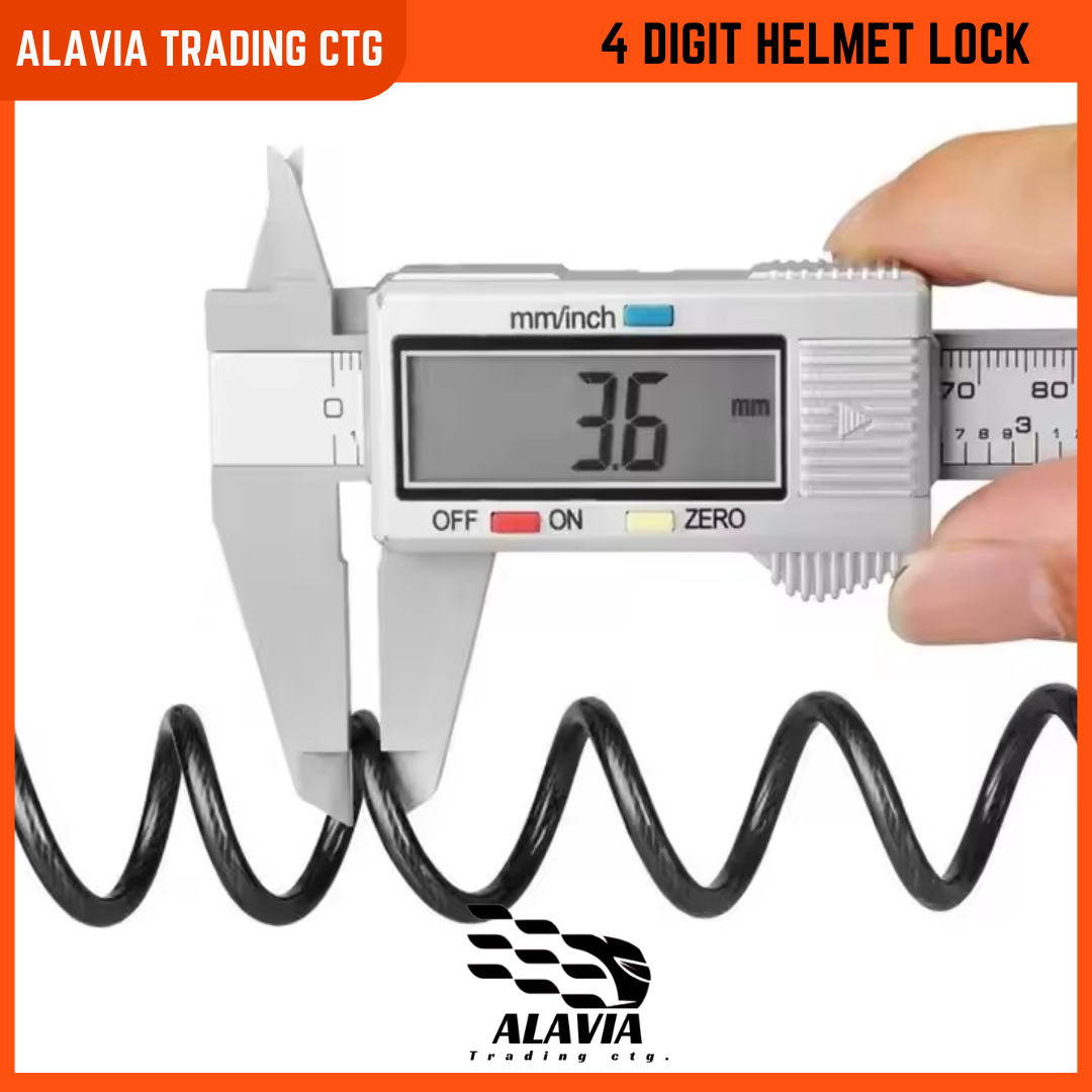 Universal Helmet Lock – 4-Digit Combination Anti-Theft Cable | Password Lock for Motorcycle, Bicycle, Scooter, and E-Bike | Portable & Secure