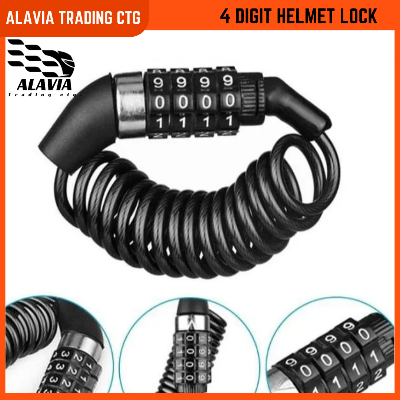 Universal Helmet Lock – 4-Digit Combination Anti-Theft Cable | Password Lock for Motorcycle, Bicycle, Scooter, and E-Bike | Portable & Secure