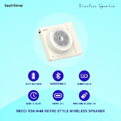 Picture of Recci RSK-W48 Retro Style Wireless Speaker, Beige Color