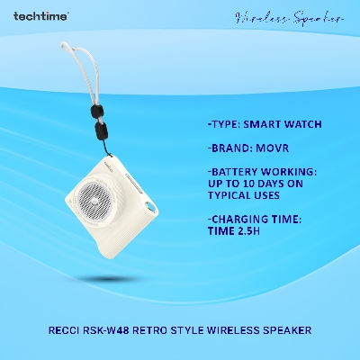 Picture of Recci RSK-W48 Retro Style Wireless Speaker, Beige Color