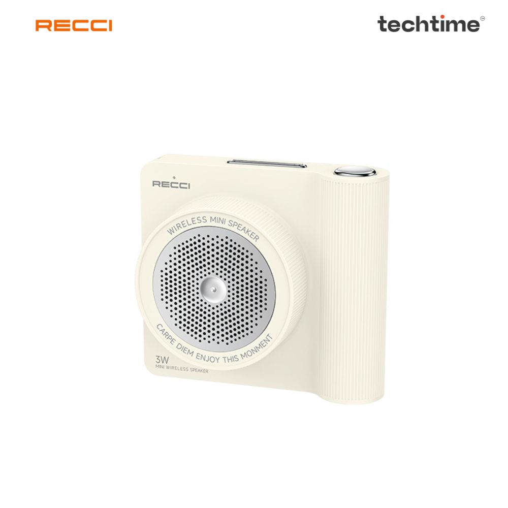 Picture of Recci RSK-W48 Retro Style Wireless Speaker, Beige Color