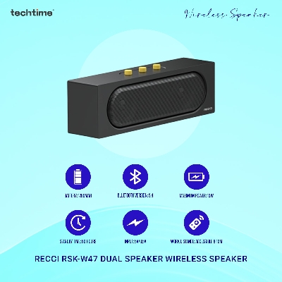 Picture of Recci RSK-W47 Dual Speaker Wireless Speaker - 10W Hi-Fi, TWS, Bluetooth 5.4, 6H Playtime