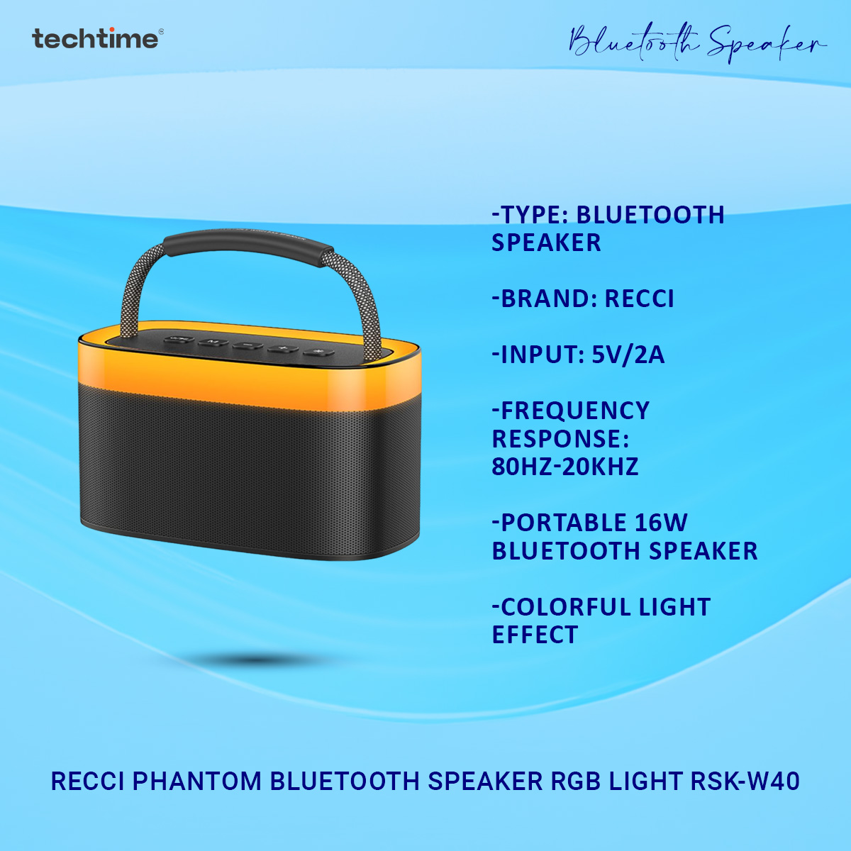 Picture of Recci Phantom Bluetooth Speaker RGB Light RSK-W40