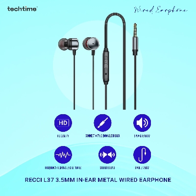 Picture of Recci L37 3.5mm In-Ear Metal Wired Earphone 3.5mm