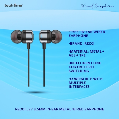 Picture of Recci L37 3.5mm In-Ear Metal Wired Earphone 3.5mm