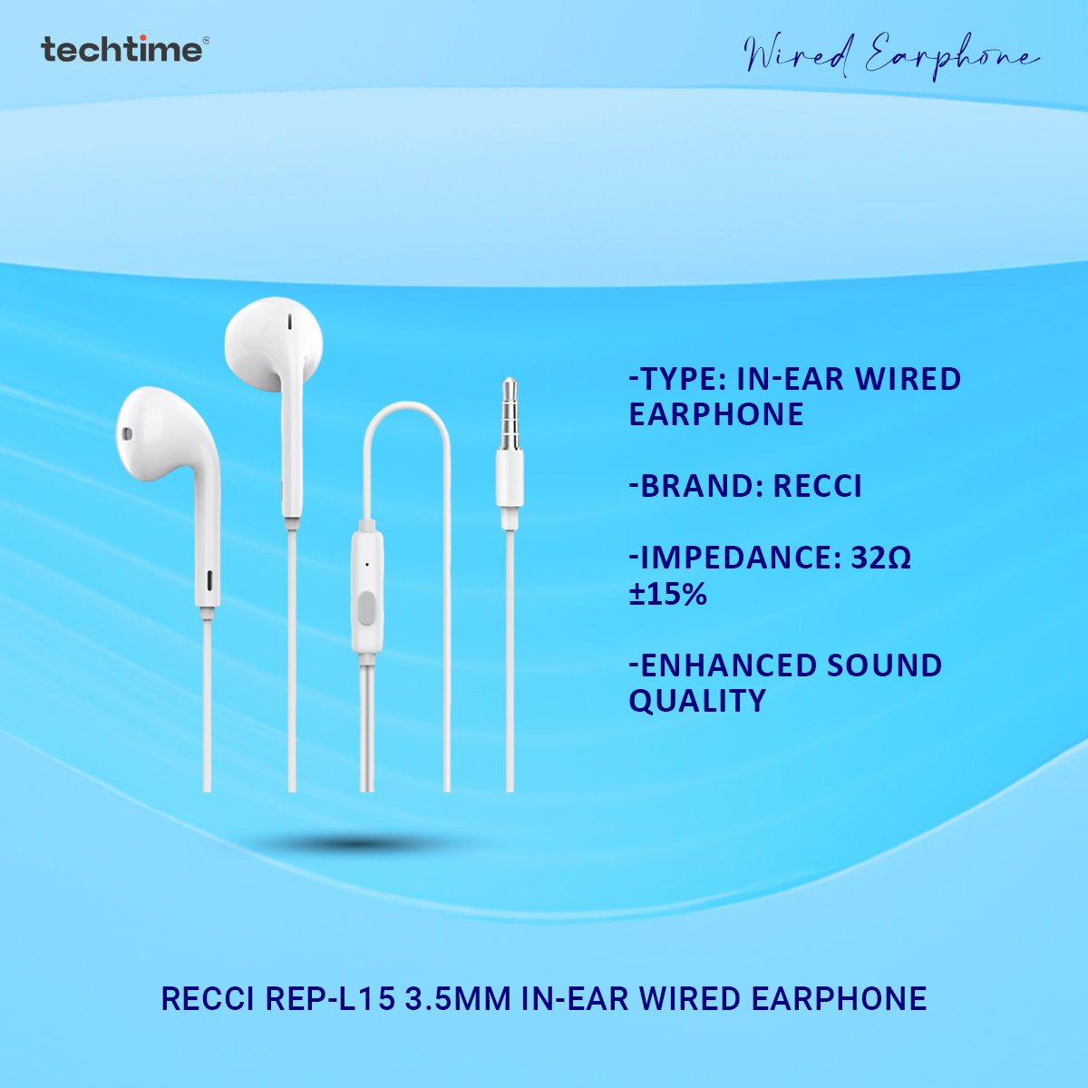 Picture of Recci REP-L15 3.5mm In-Ear Wired Earphone