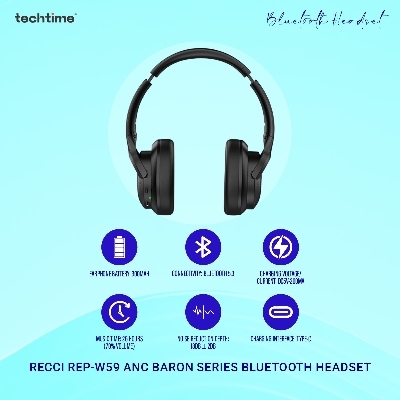 Picture of Recci REP-W59 ANC BARON SERIES Bluetooth Headsets Hi-Fi  Share