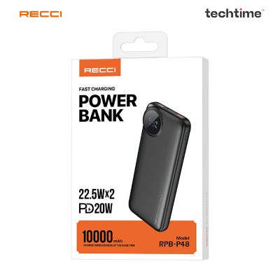Picture of Recci RPB-P48 22.5W Fast Charging Power Bank 10,000 mAh, Biege Color