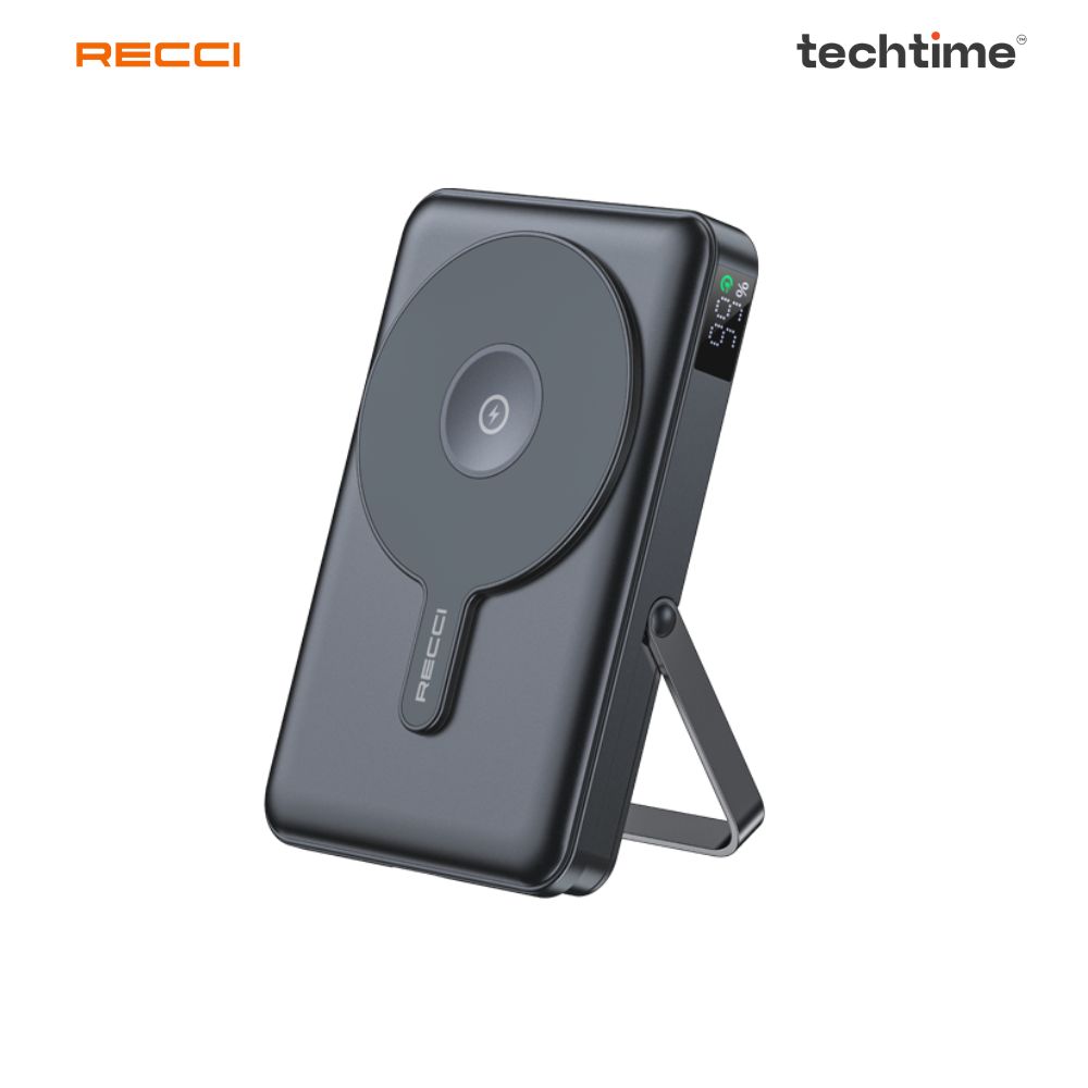 Picture of Recci RPB-W27 GALAXY Magnetic Charging Power Bank With Holder, Black Color