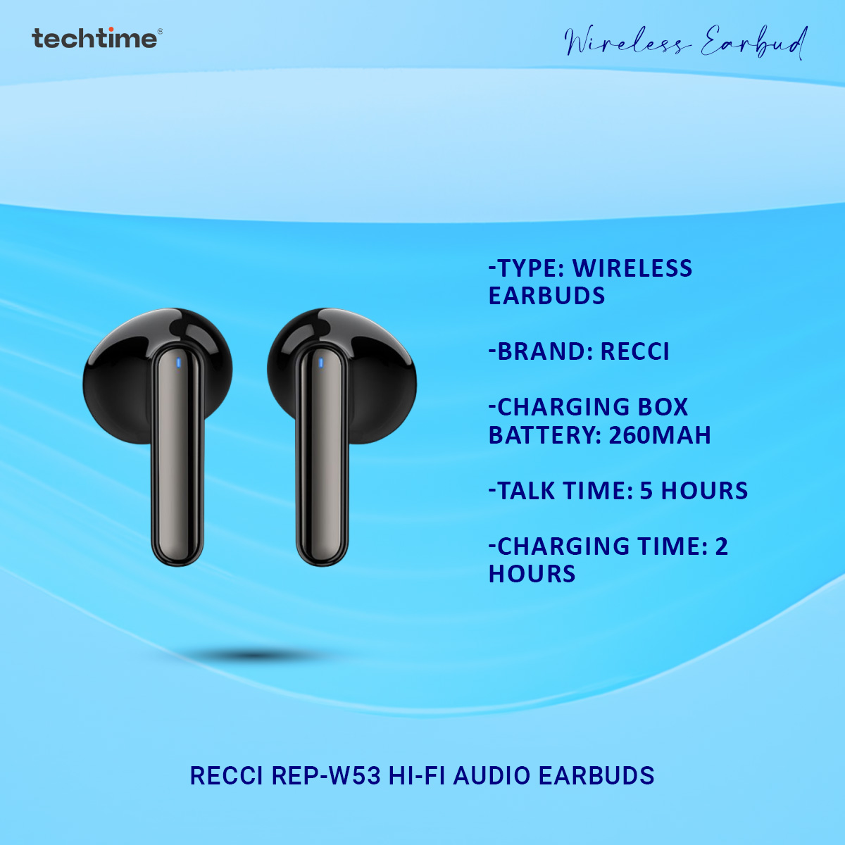 Picture of Recci REP-W53 Hi-Fi Audio, 5 Hours Call & Music