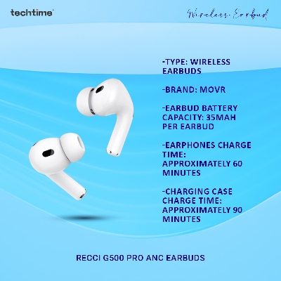 Picture of Recci G500 Pro ANC earbuds - spatial audio, wireless charging, apple popup, active noise cancellation