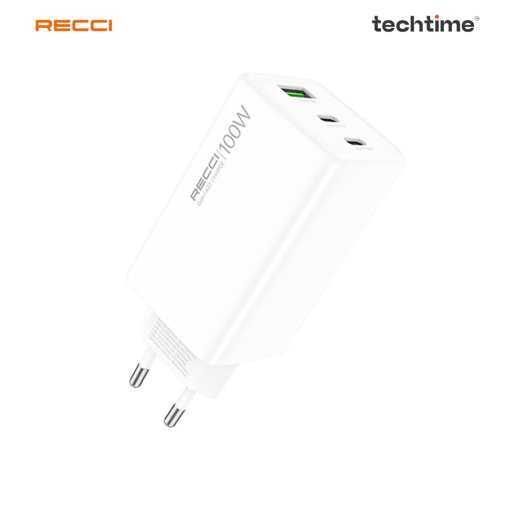 Picture of Recci RC110E GaN Technology QC3.0 Fast Charging Adapter 100W, Type-C PD & USB-A