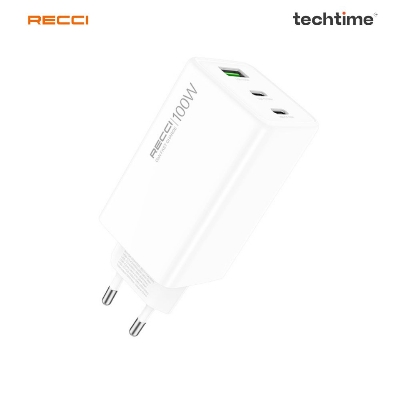 Picture of Recci RC110E GaN Technology QC3.0 Fast Charging Adapter 100W, Type-C PD & USB-A