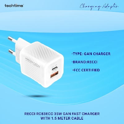 Picture of Recci RC83ECC 35W GaN Fast Charger with 1.5 Meter Cable